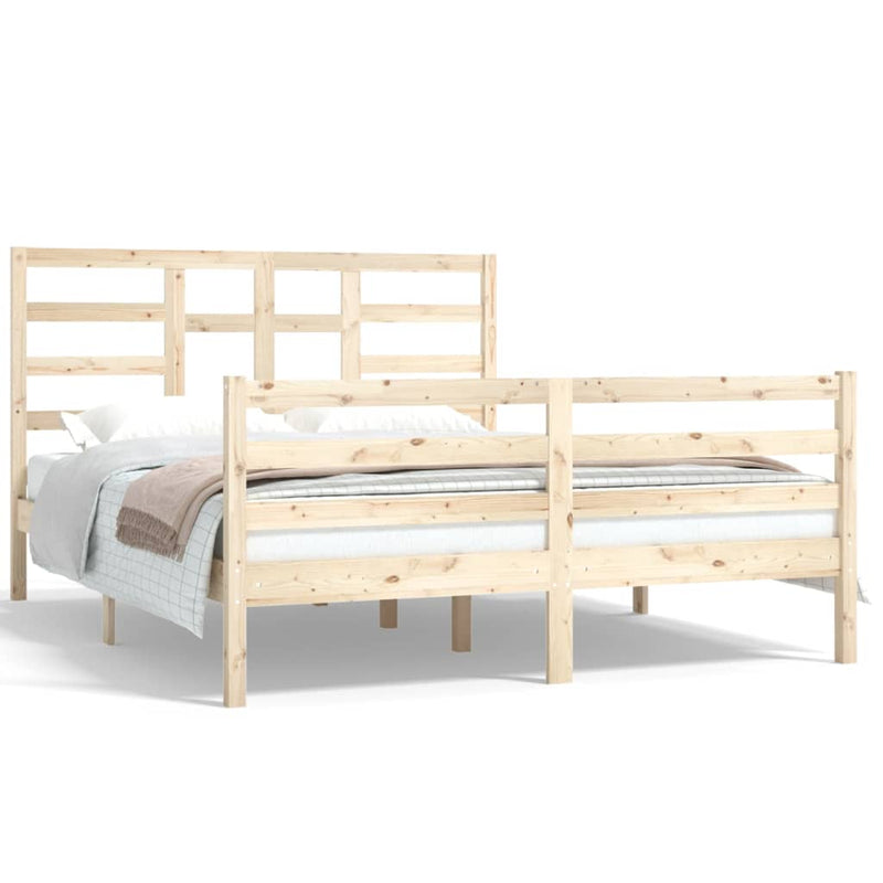 vidaXL Bed Frame without Mattress Solid Wood 150x200 cm