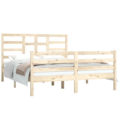 vidaXL Bed Frame without Mattress Solid Wood 150x200 cm