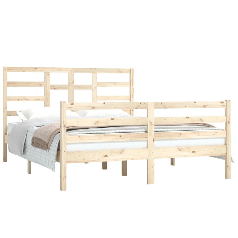vidaXL Bed Frame without Mattress Solid Wood 150x200 cm