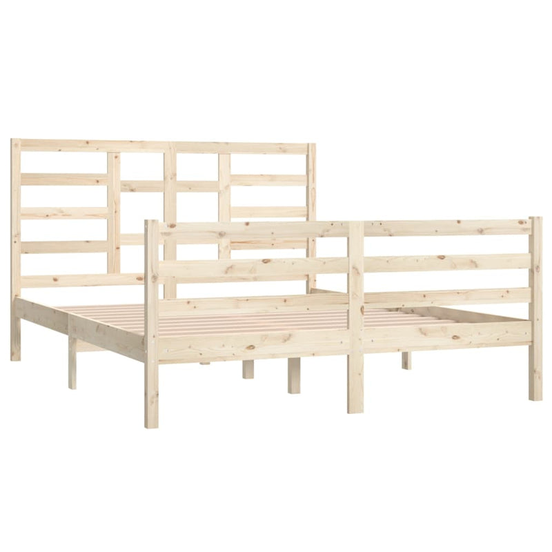vidaXL Bed Frame without Mattress Solid Wood 150x200 cm