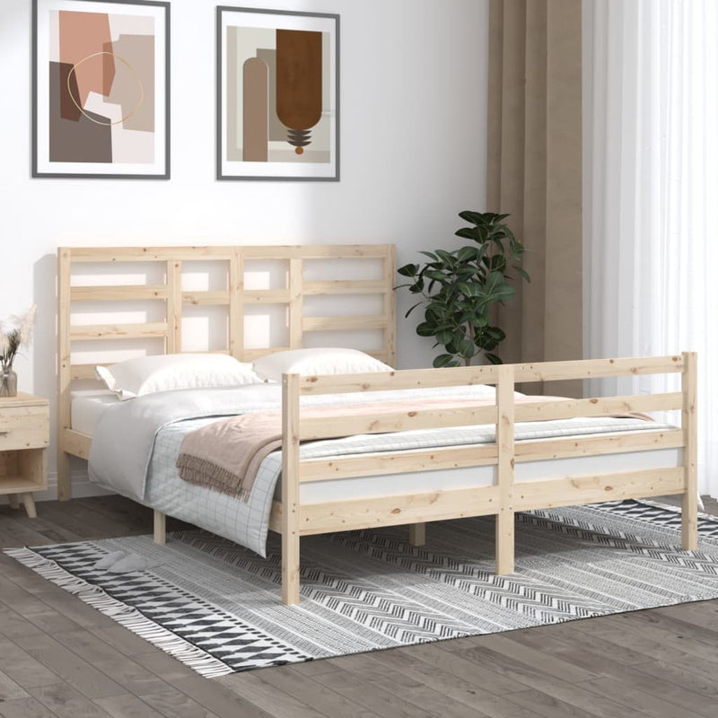 vidaXL Bed Frame without Mattress Solid Wood 150x200 cm