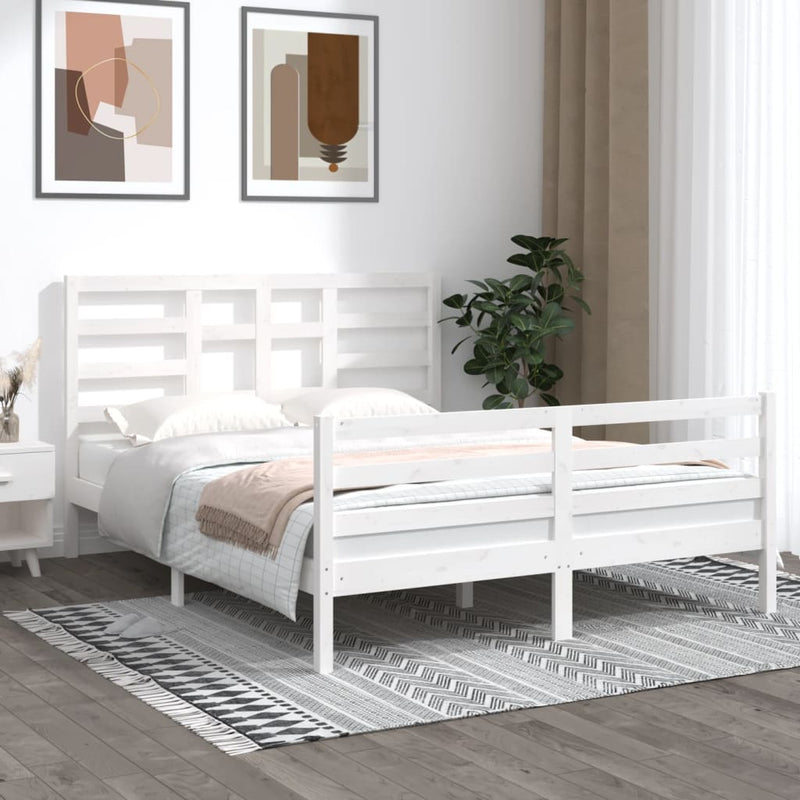 vidaXL Bed Frame without Mattress Solid Wood 150x200 cm