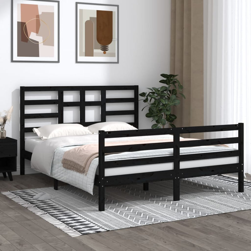 vidaXL Bed Frame without Mattress Solid Wood 150x200 cm