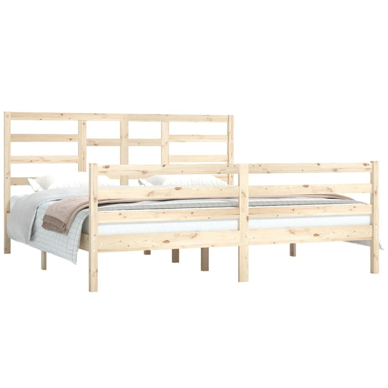 vidaXL Bed Frame without Mattress Solid Wood 183x203 cm King