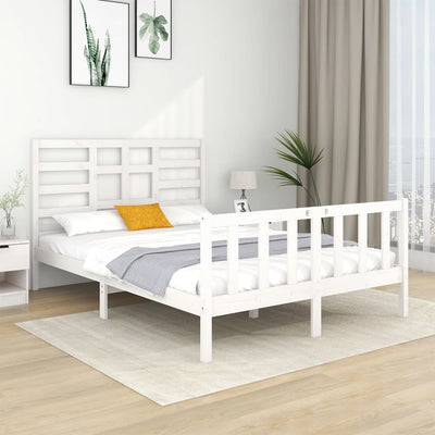 vidaXL Bed Frame without Mattress Solid Wood 135x190 cm