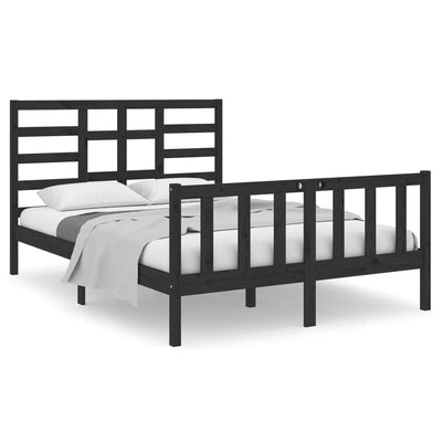 vidaXL Bed Frame without Mattress Solid Wood 135x190 cm