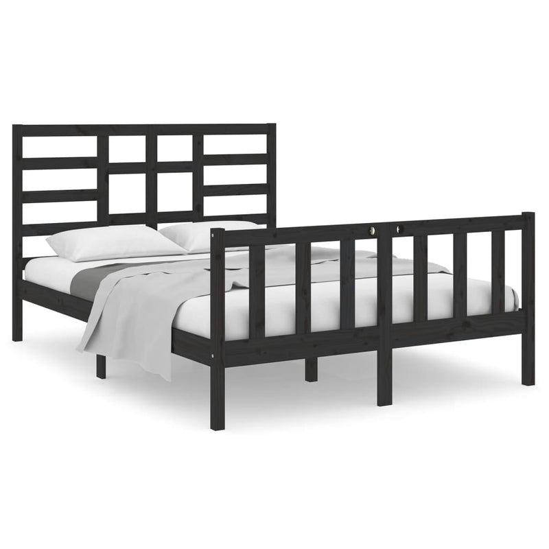 vidaXL Bed Frame without Mattress Solid Wood 135x190 cm