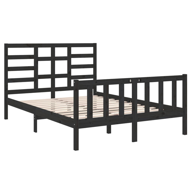 vidaXL Bed Frame without Mattress Solid Wood 135x190 cm