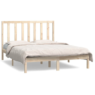 vidaXL Bed Frame without Mattress 135x190 cm Solid Wood Pine