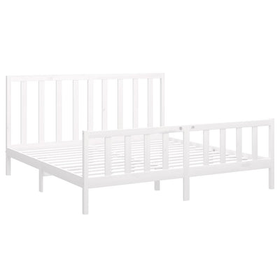 vidaXL Bed Frame without Mattress Black 183x203 cm King Solid Wood Pine