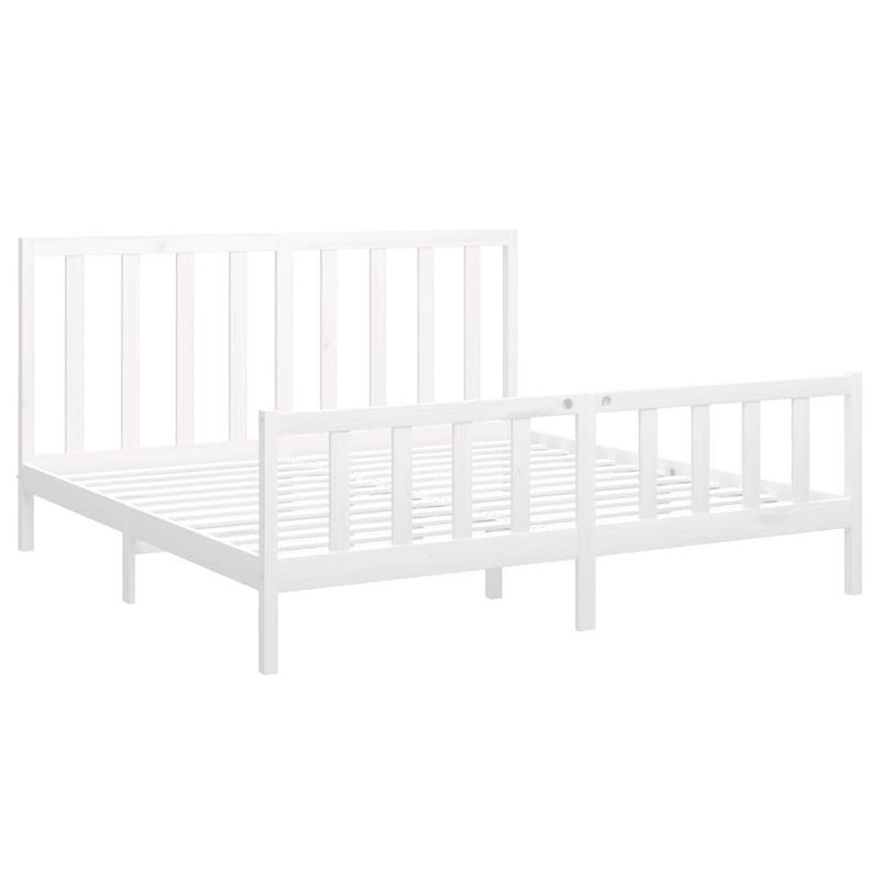 vidaXL Bed Frame without Mattress Black 183x203 cm King Solid Wood Pine