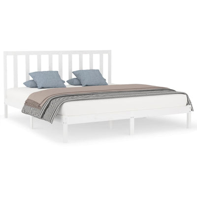 vidaXL Bed Frame without Mattress Black 183x203 cm King Solid Wood