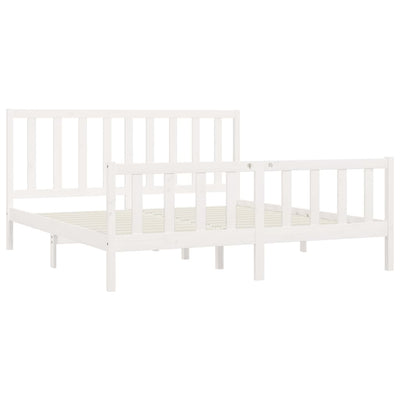 vidaXL Bed Frame without Mattress Black 183x203 cm King Solid Wood
