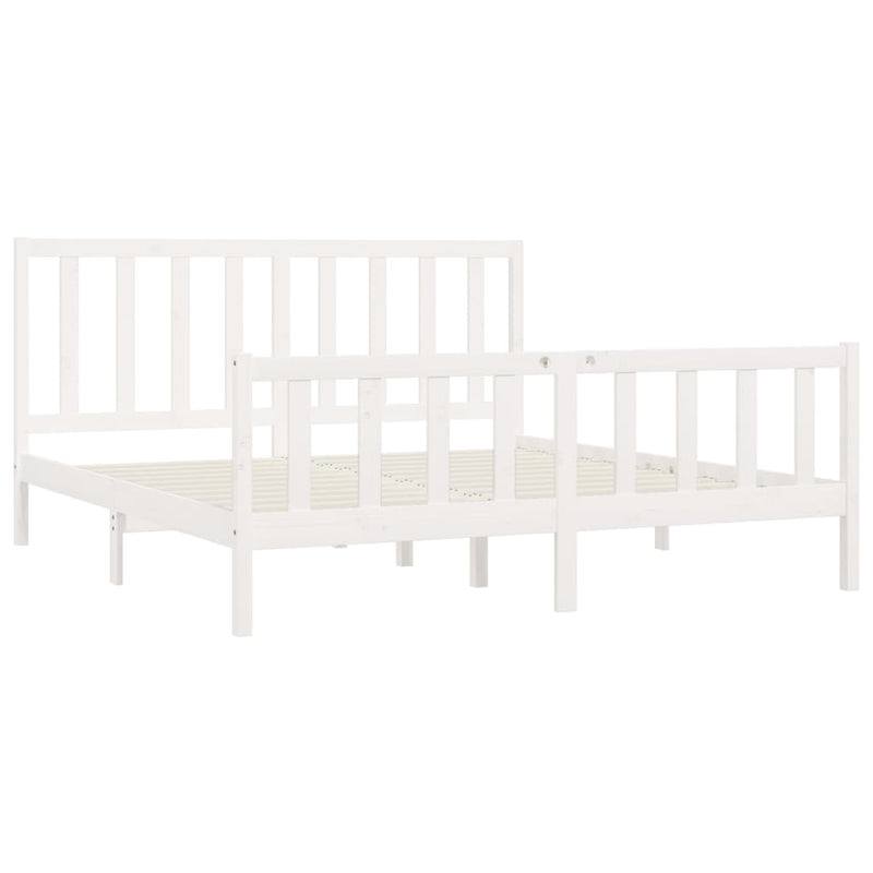 vidaXL Bed Frame without Mattress Black 183x203 cm King Solid Wood