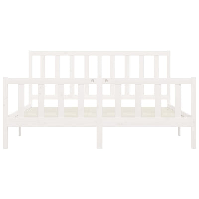 vidaXL Bed Frame without Mattress Black 183x203 cm King Solid Wood