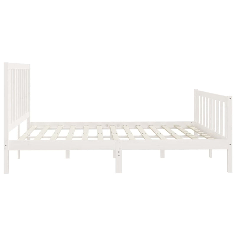 vidaXL Bed Frame without Mattress Black 183x203 cm King Solid Wood