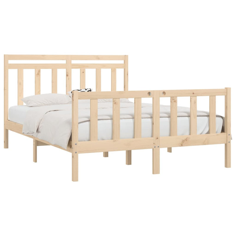 vidaXL Bed Frame without Mattress Black Solid Wood Pine 150x200 cm