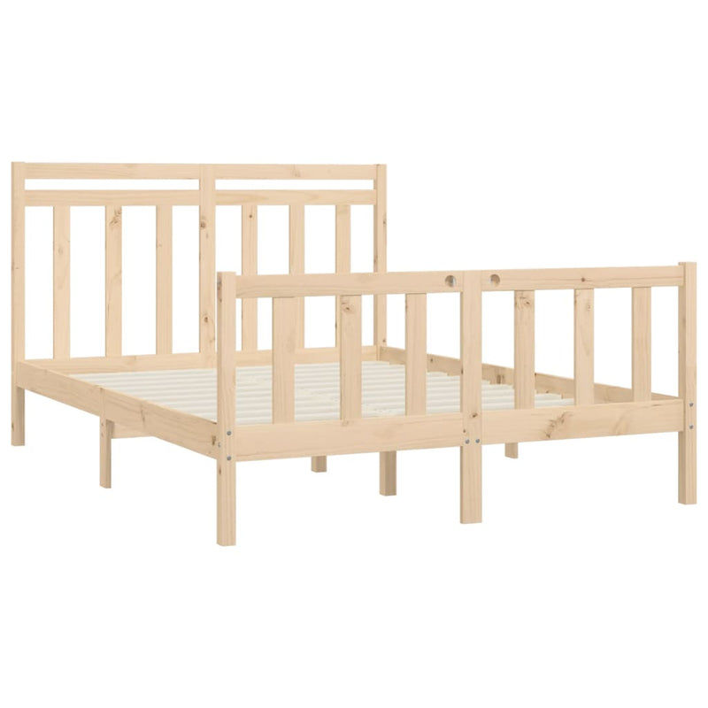 vidaXL Bed Frame without Mattress Black Solid Wood Pine 150x200 cm