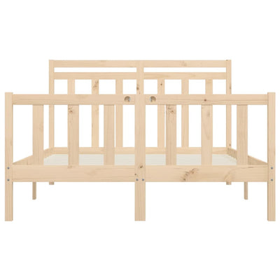 vidaXL Bed Frame without Mattress Black Solid Wood Pine 150x200 cm