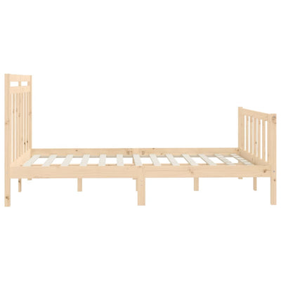 vidaXL Bed Frame without Mattress Black Solid Wood Pine 150x200 cm
