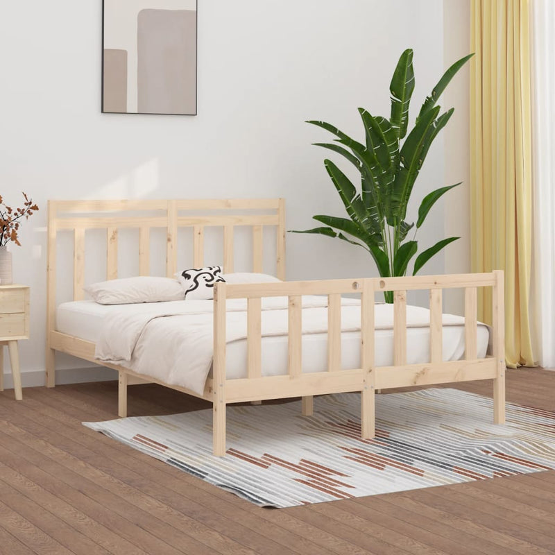 vidaXL Bed Frame without Mattress Black Solid Wood Pine 150x200 cm