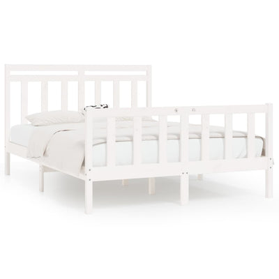 vidaXL Bed Frame without Mattress Black Solid Wood Pine 150x200 cm