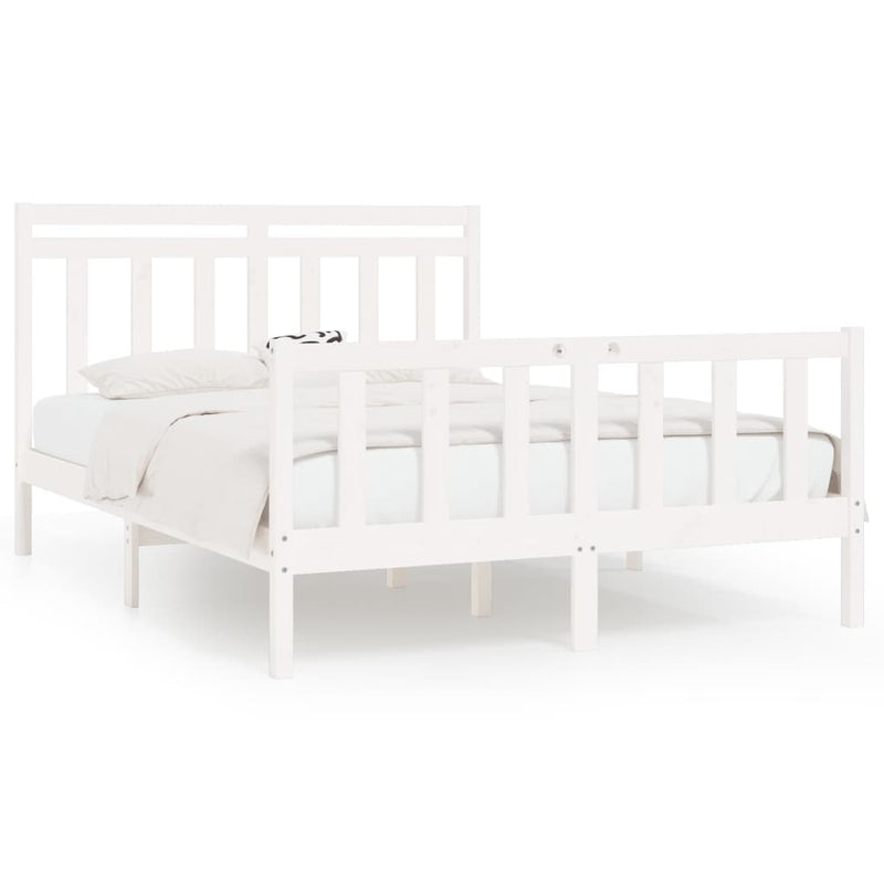 vidaXL Bed Frame without Mattress Black Solid Wood Pine 150x200 cm