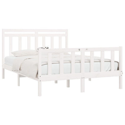 vidaXL Bed Frame without Mattress Black Solid Wood Pine 150x200 cm