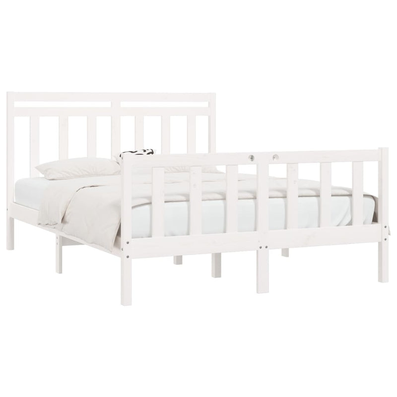vidaXL Bed Frame without Mattress Black Solid Wood Pine 150x200 cm
