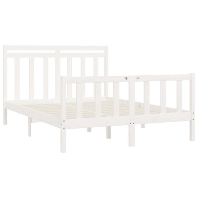 vidaXL Bed Frame without Mattress Black Solid Wood Pine 150x200 cm