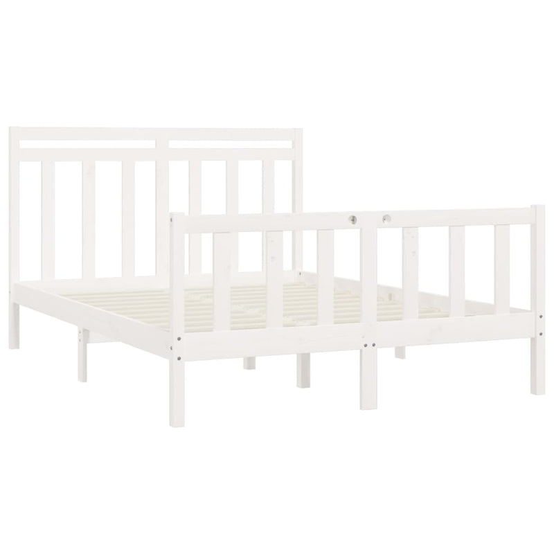 vidaXL Bed Frame without Mattress Black Solid Wood Pine 150x200 cm