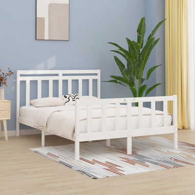 vidaXL Bed Frame without Mattress Black Solid Wood Pine 150x200 cm