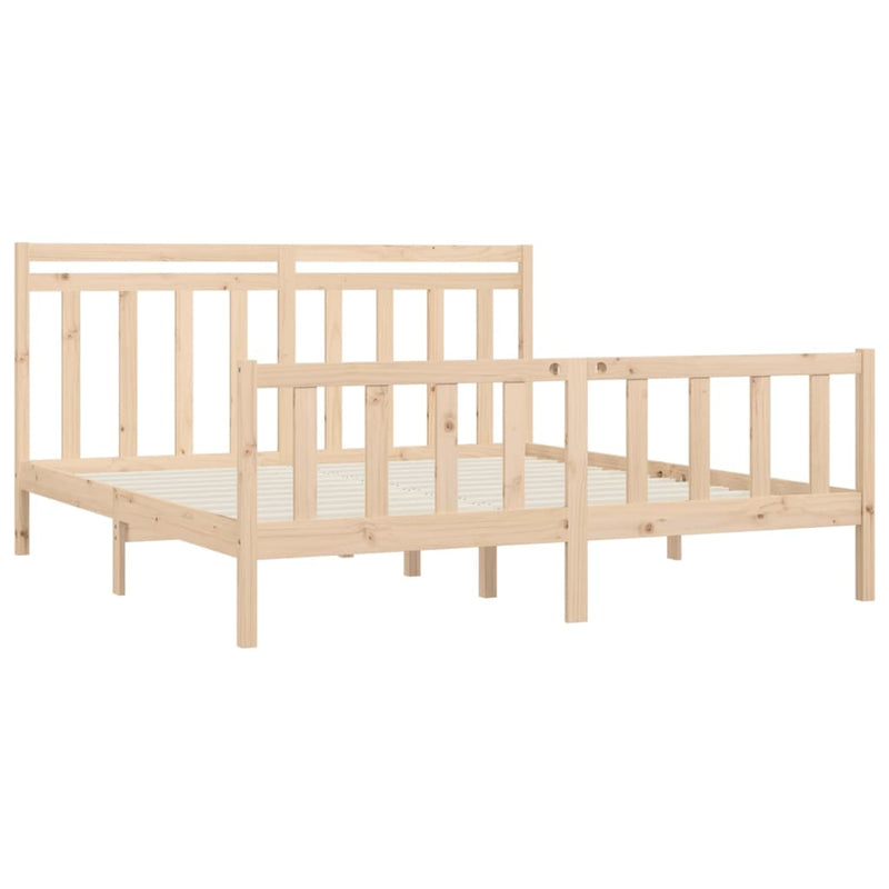 vidaXL Bed Frame without Mattress Black Solid Wood Pine 183x203 cm King