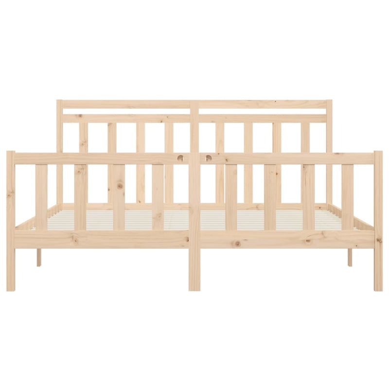 vidaXL Bed Frame without Mattress Black Solid Wood Pine 183x203 cm King