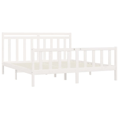 vidaXL Bed Frame without Mattress Black Solid Wood Pine 183x203 cm King