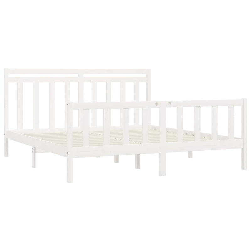vidaXL Bed Frame without Mattress Black Solid Wood Pine 183x203 cm King