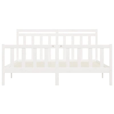 vidaXL Bed Frame without Mattress Black Solid Wood Pine 183x203 cm King