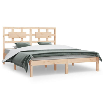 vidaXL Bed Frame without Mattress Black 150x200 cm Solid Wood Pine