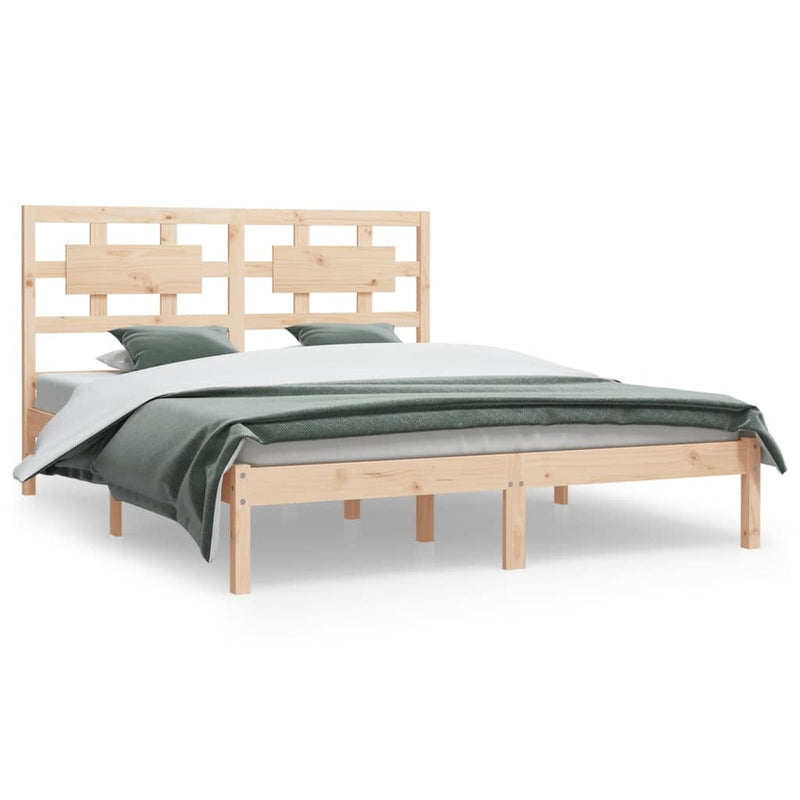 vidaXL Bed Frame without Mattress Black 150x200 cm Solid Wood Pine