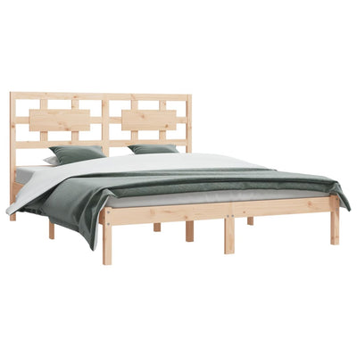 vidaXL Bed Frame without Mattress Black 150x200 cm Solid Wood Pine