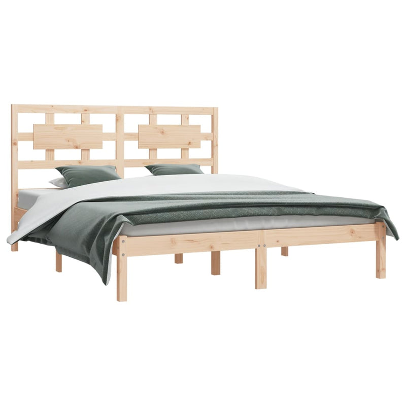 vidaXL Bed Frame without Mattress Black 150x200 cm Solid Wood Pine