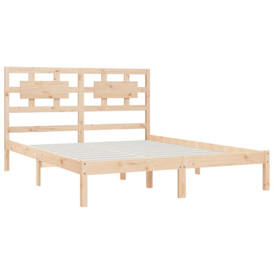 vidaXL Bed Frame without Mattress Black 150x200 cm Solid Wood Pine