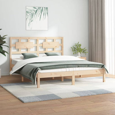vidaXL Bed Frame without Mattress Black 150x200 cm Solid Wood Pine