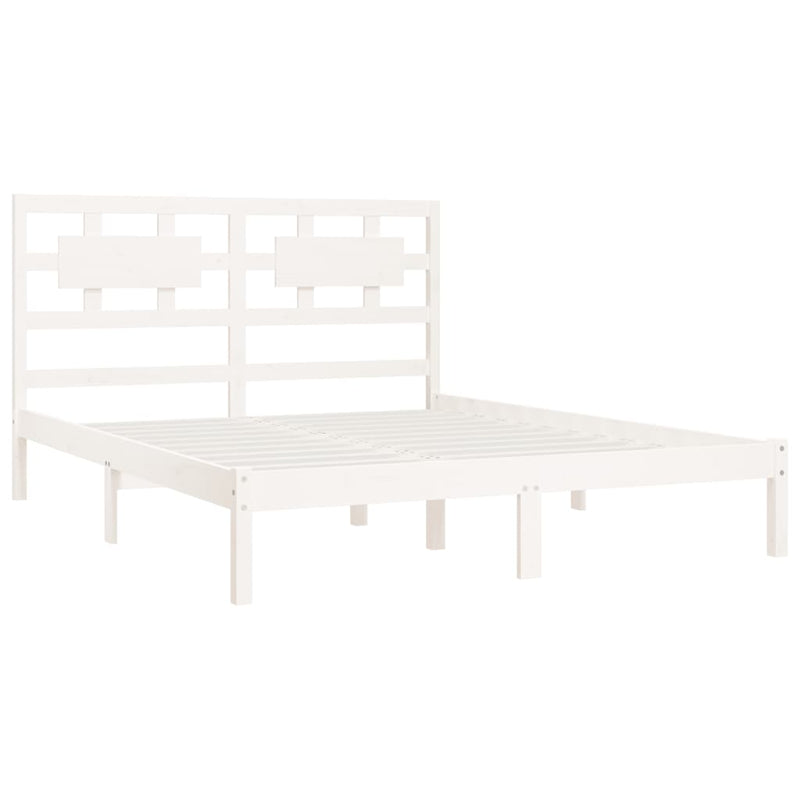 vidaXL Bed Frame without Mattress Black 183x203 cm King Solid Wood Pine