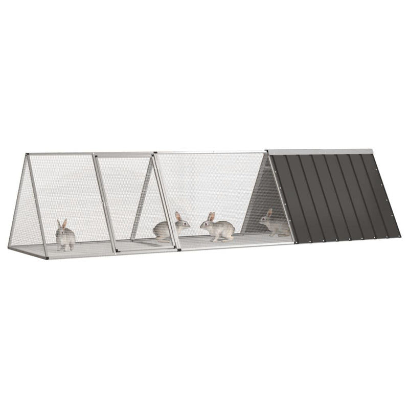 vidaXL Rabbit Cage Anthracite 403.5x80.5x71 cm Galvanised Steel