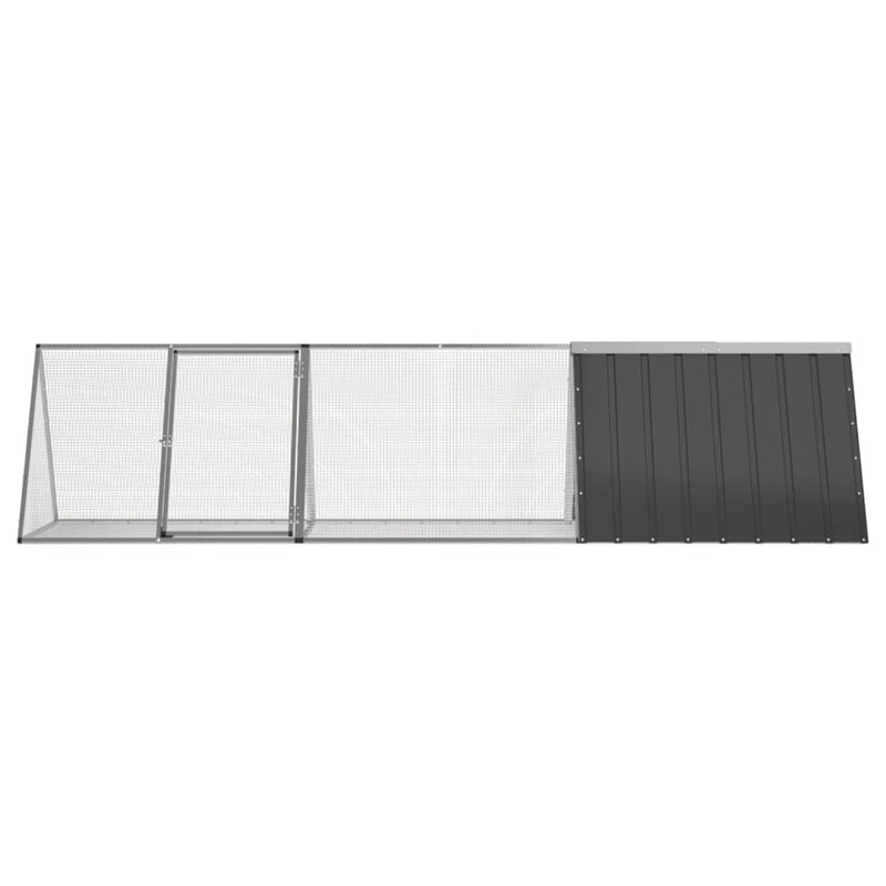 vidaXL Rabbit Cage Anthracite 403.5x80.5x71 cm Galvanised Steel