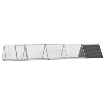 vidaXL Rabbit Cage Anthracite 403.5x80.5x71 cm Galvanised Steel