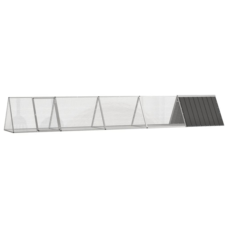 vidaXL Rabbit Cage Anthracite 403.5x80.5x71 cm Galvanised Steel