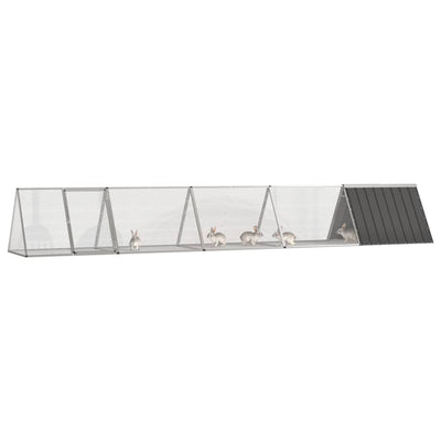 vidaXL Rabbit Cage Anthracite 403.5x80.5x71 cm Galvanised Steel