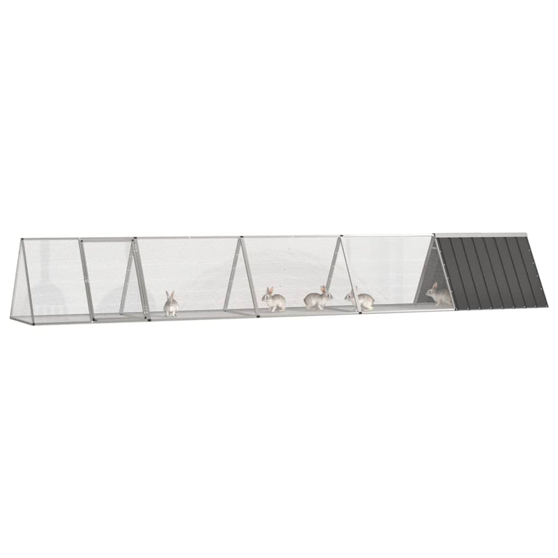 vidaXL Rabbit Cage Anthracite 403.5x80.5x71 cm Galvanised Steel